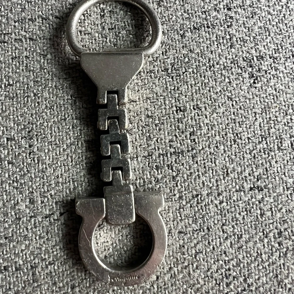 Salvatore Ferragamo silvertone Gancini keyring